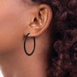 Stainless Steel Black IP plated 34mm Hoop Earrings - Birthstone Company