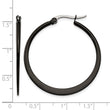 Stainless Steel Black IP plated 34mm Hoop Earrings - Birthstone Company