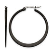 Stainless Steel Black IP plated 34mm Hoop Earrings - Birthstone Company