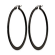 Stainless Steel Black IP plated 43mm Hoop Earrings - Birthstone Company