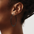 Stainless Steel Black IP plated 43mm Hoop Earrings - Birthstone Company