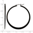 Stainless Steel Black IP plated 43mm Hoop Earrings - Birthstone Company