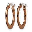 Stainless Steel Brown IP plated 19mm Hoop Earrings - Birthstone Company