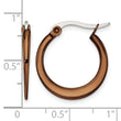 Stainless Steel Brown IP plated 19mm Hoop Earrings - Birthstone Company