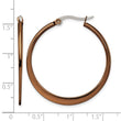 Stainless Steel Brown IP plated 34mm Hoop Earrings - Birthstone Company