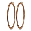 Stainless Steel Brown IP plated 43mm Hoop Earrings - Birthstone Company