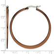 Stainless Steel Brown IP plated 43mm Hoop Earrings - Birthstone Company