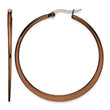Stainless Steel Brown IP plated 43mm Hoop Earrings - Birthstone Company