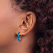 Stainless Steel Blue IP plated 19mm Hoop Earrings - Birthstone Company