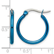 Stainless Steel Blue IP plated 19mm Hoop Earrings - Birthstone Company