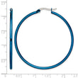 Stainless Steel Blue IP plated 49.5mm Hoop Earrings - Birthstone Company
