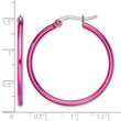 Stainless Steel Pink IP plated 32mm Hoop Earrings - Birthstone Company