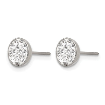Stainless Steel Clear Crystal Post Earrings - Birthstone Company