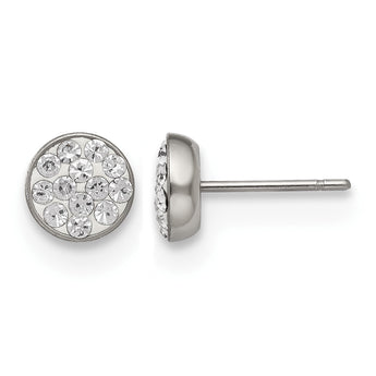 Stainless Steel Clear Crystal Post Earrings - Birthstone Company