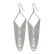 Stainless Steel Diamond Shape w/Dangle Chain Earrings - Birthstone Company