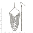 Stainless Steel Diamond Shape w/Dangle Chain Earrings - Birthstone Company