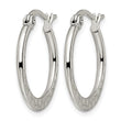 Stainless Steel 20mm Textured Hoop Earrings - Birthstone Company
