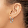 Stainless Steel 20mm Textured Hoop Earrings - Birthstone Company