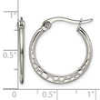 Stainless Steel 20mm Textured Hoop Earrings - Birthstone Company