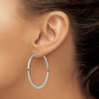 Stainless Steel 40mm Textured Hoop Earrings - Birthstone Company