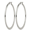 Stainless Steel 50mm Textured Hoop Earrings - Birthstone Company