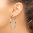 Stainless Steel 50mm Textured Hoop Earrings - Birthstone Company