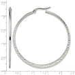 Stainless Steel 50mm Textured Hoop Earrings - Birthstone Company