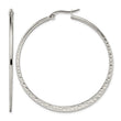 Stainless Steel 50mm Textured Hoop Earrings - Birthstone Company