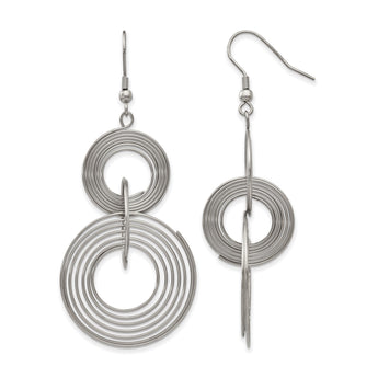 Stainless Steel Multiple Circle Dangle Earrings - Birthstone Company