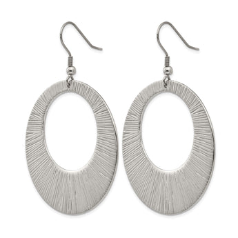 Stainless Steel Textured Circle Dangle Earrings - Birthstone Company