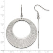 Stainless Steel Textured Circle Dangle Earrings - Birthstone Company