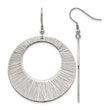 Stainless Steel Textured Circle Dangle Earrings - Birthstone Company