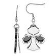 Stainless Steel Black-plated w/CZ Angel Dangle Earrings - Birthstone Company