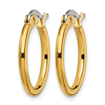 Stainless Steel Gold IP plated 19mm Hoop Earrings - Birthstone Company
