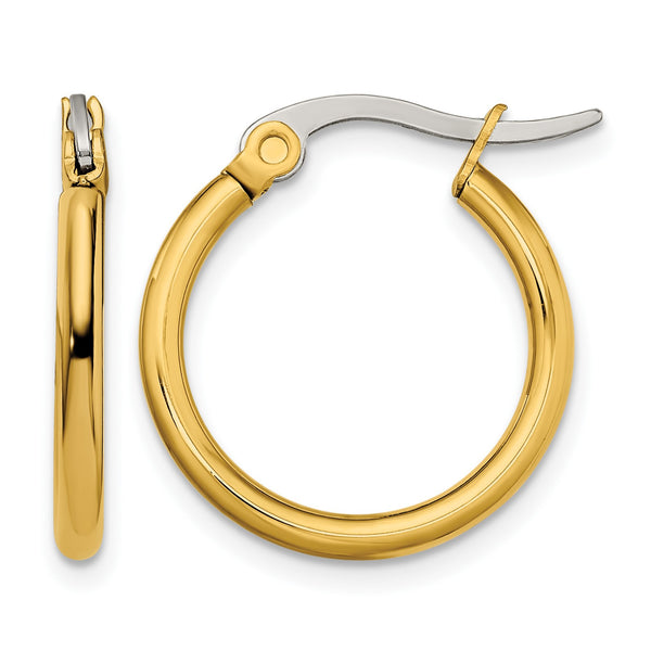 Stainless Steel Gold IP plated 19mm Hoop Earrings - Birthstone Company