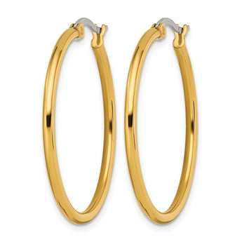 Stainless Steel Gold IP plated 32mm Hoop Earrings - Birthstone Company