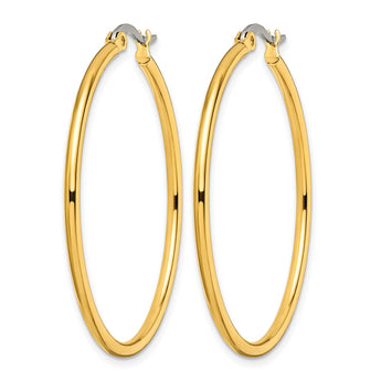 Stainless Steel Gold IP plated 40mm Hoop Earrings - Birthstone Company