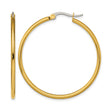 Stainless Steel Gold IP plated 40mm Hoop Earrings - Birthstone Company