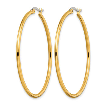 Stainless Steel Gold IP plated 48mm Hoop Earrings - Birthstone Company