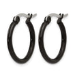 Stainless Steel Black IP plated 19mm Hoop Earrings - Birthstone Company