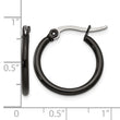 Stainless Steel Black IP plated 19mm Hoop Earrings - Birthstone Company
