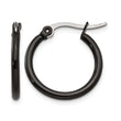 Stainless Steel Black IP plated 19mm Hoop Earrings - Birthstone Company