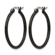 Stainless Steel Black IP plated 26mm Hoop Earrings - Birthstone Company