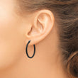 Stainless Steel Black IP plated 26mm Hoop Earrings - Birthstone Company