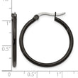 Stainless Steel Black IP plated 26mm Hoop Earrings - Birthstone Company