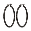 Stainless Steel Black IP plated 32mm Hoop Earrings - Birthstone Company