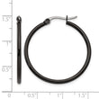 Stainless Steel Black IP plated 32mm Hoop Earrings - Birthstone Company