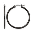Stainless Steel Black IP plated 32mm Hoop Earrings - Birthstone Company