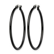 Stainless Steel Black IP plated 40mm Hoop Earrings - Birthstone Company