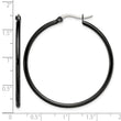 Stainless Steel Black IP plated 40mm Hoop Earrings - Birthstone Company
